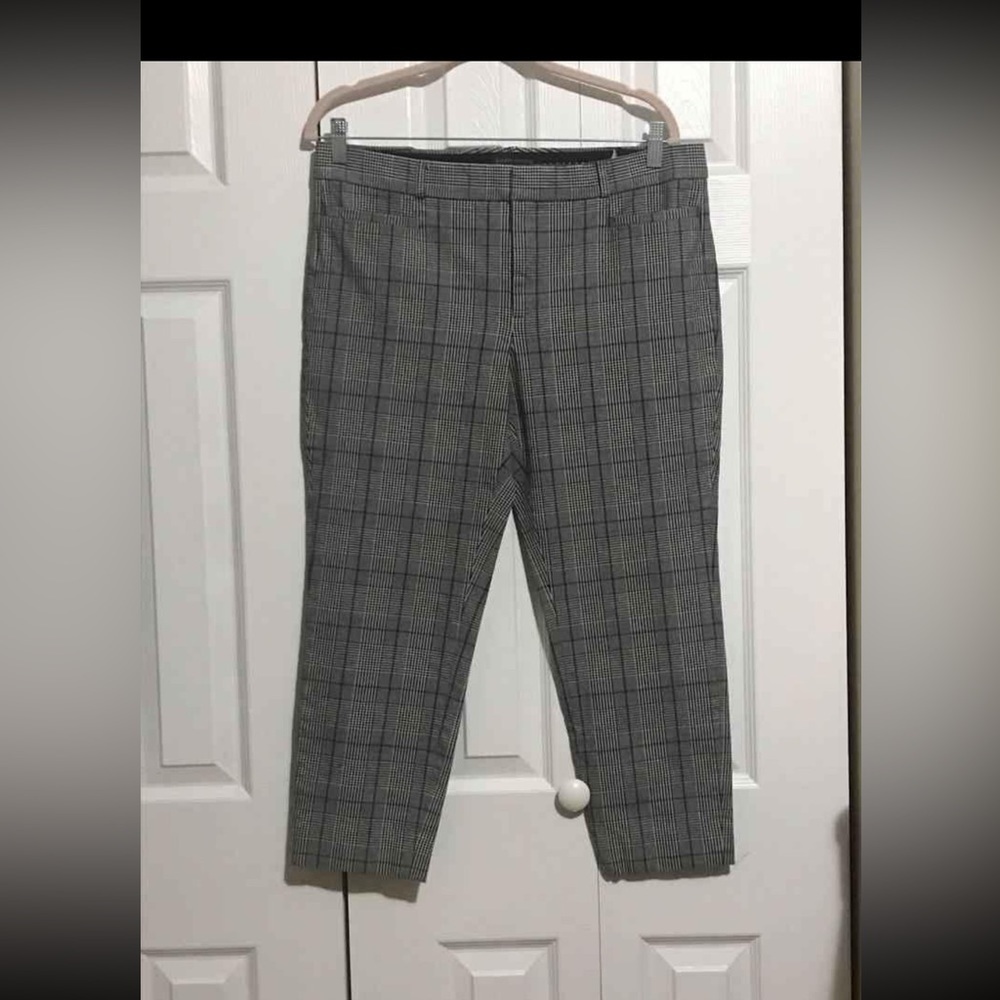 Banana Republic Ryan Fit Wool Blend Houndstooth Plaid Ankle pants